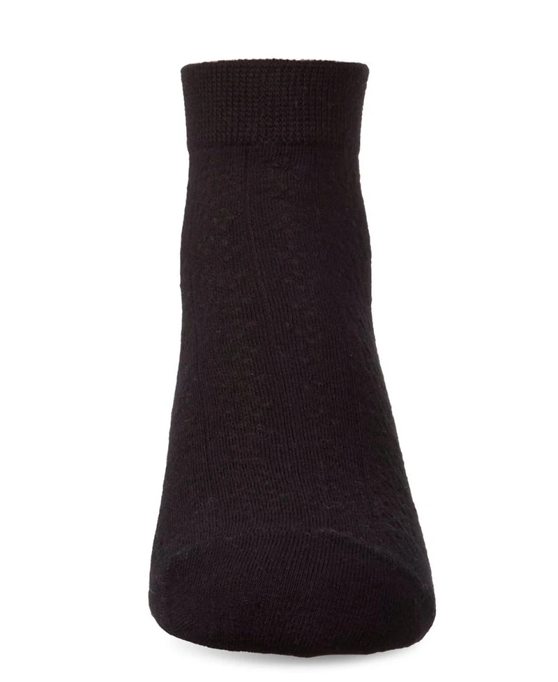 Memoi Girls Rayon Blend Diamond Knit Patterned Ankle Sock