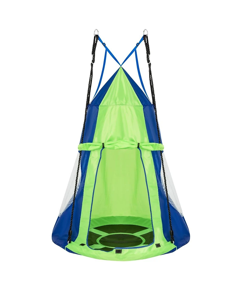 2-in-1 40 Inch Kids Hanging Chair Swing Tent Set