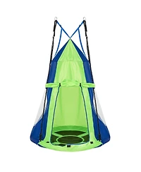 2-in-1 40 Inch Kids Hanging Chair Swing Tent Set