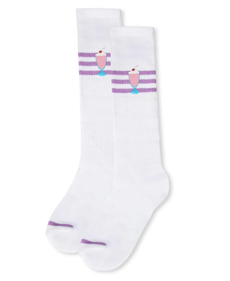 Memoi Girls' Summer Sweets Varsity Cotton Blend Knee High Sock