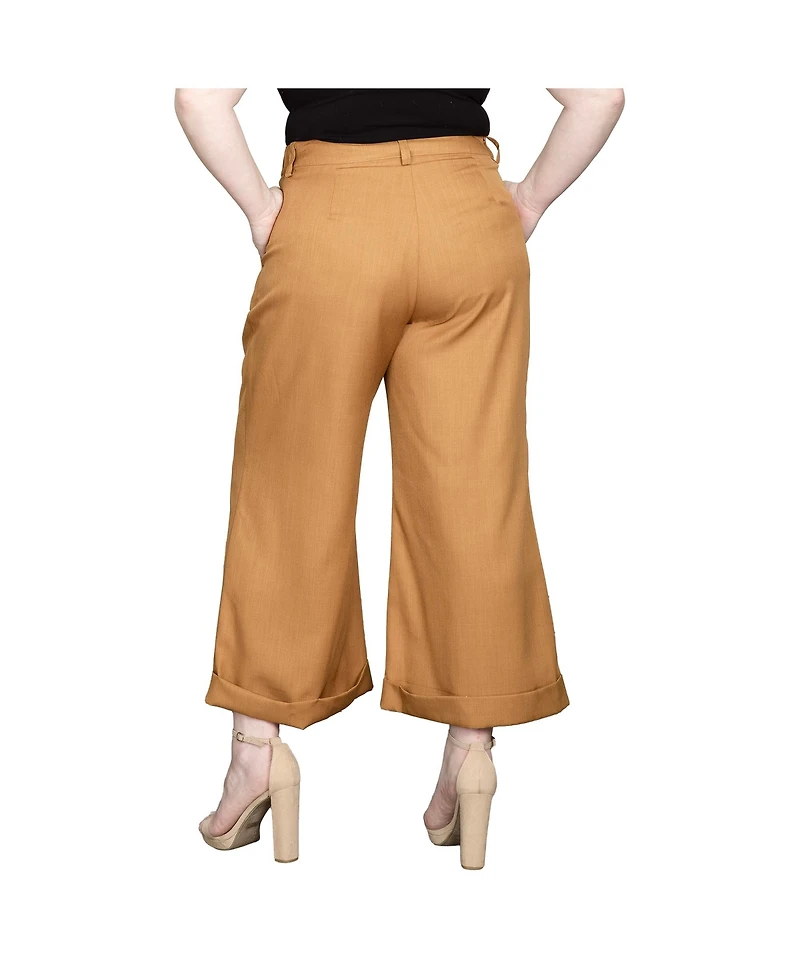 Standards & Practices Plus Pleated Front Cropped Wide Leg Pants
