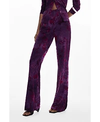 Desigual Women's Flared textured fluid pants