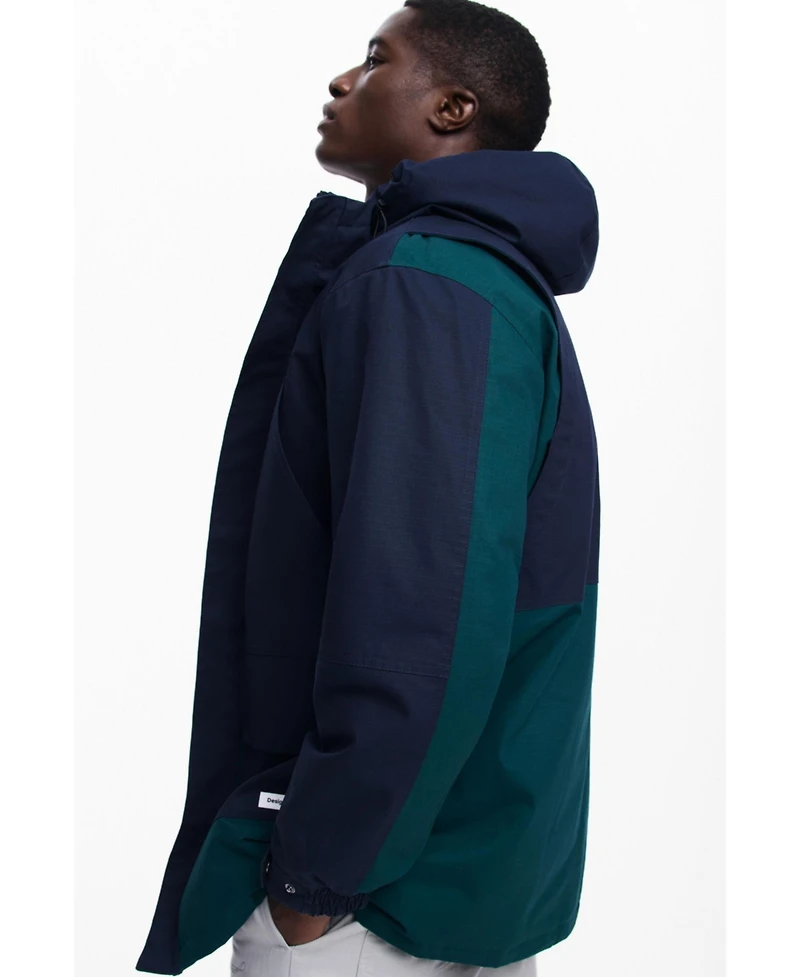 Desigual Men's Two-tone parka with hood
