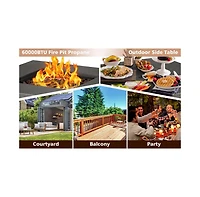 Zafro 28" Propane Fire Pit Table, 40,000 Btu Outdoor Gas Fire Table with Lid, Rain Cover, and 3 lbs Lava Rocks for Patio, Backyard, or Garden