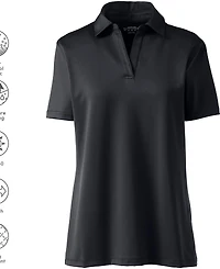 Lands' End Women's Short Sleeve Rapid Dry Sport Neck Polo Shirt