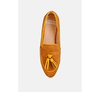 Folklore Micro Suede Tassel Womens Loafers Women
