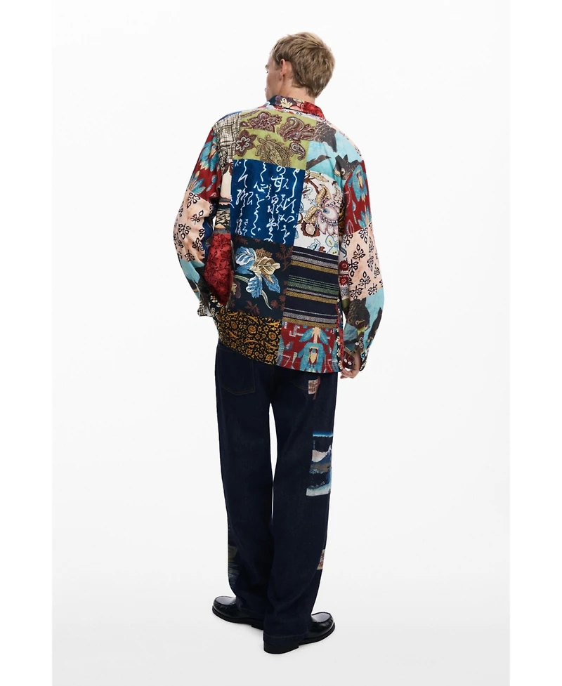 Desigual Men's Patch-effect carp shirt