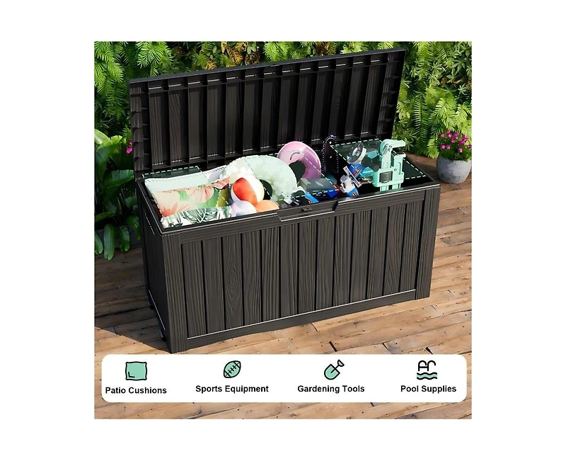Chic Crate 75-gal Water Resistant Resin Lockable Deck Box - Light Gray