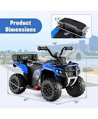 Gymax 6V Kids Ride On Atv w/ Music & Spray Function Usb Port Storage Box Toy Car