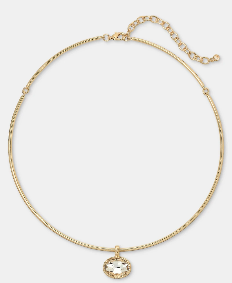 On 34th Crystal Structured Gold Tone Pendant Necklace, Macy's Exclusive