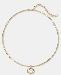 On 34th Crystal Structured Gold Tone Pendant Necklace, Macy's Exclusive