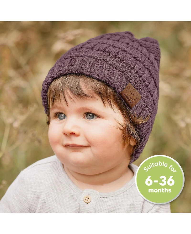 KeaBabies 3pk Warmzy Baby Beanies, 0-36 months Hats, Winter Hat for Newborn, Infant, Toddlers, Boys, Girls