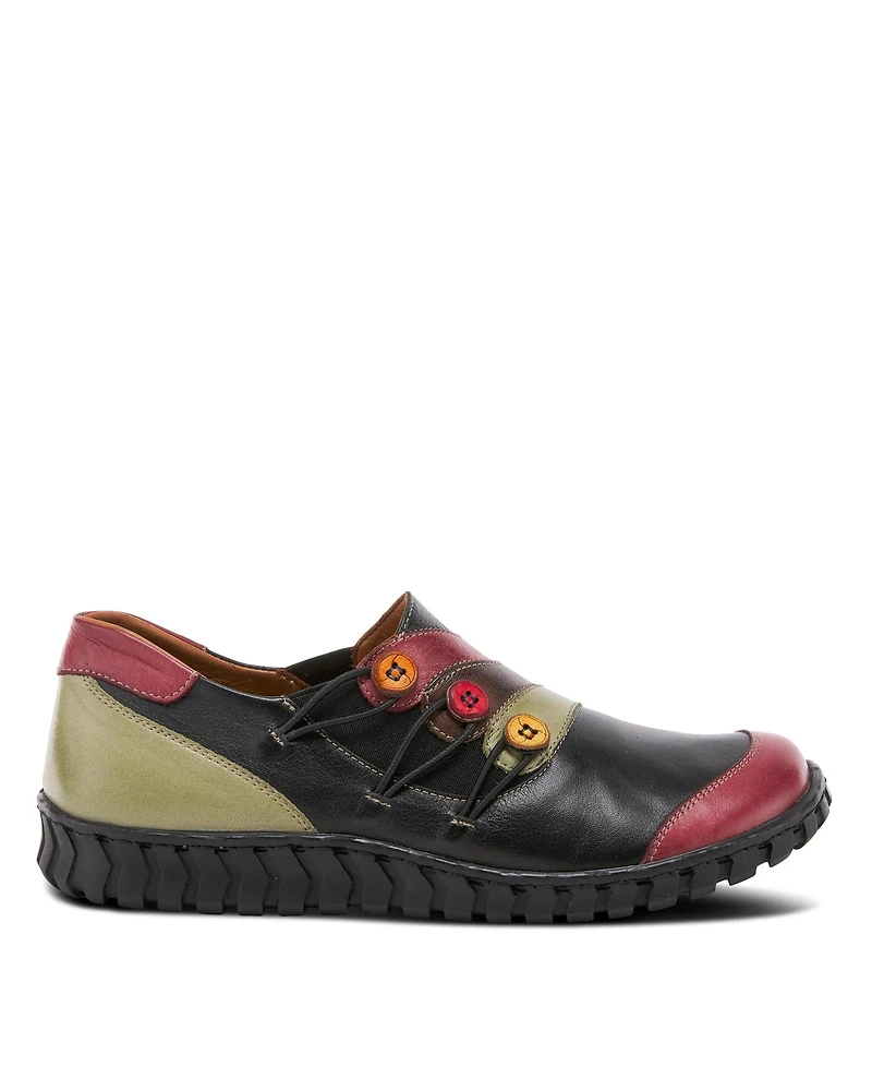 Spring Step Neeta Colorblock Leather Slip-On Shoe with Removable Insole and Flexible Comfort Sole