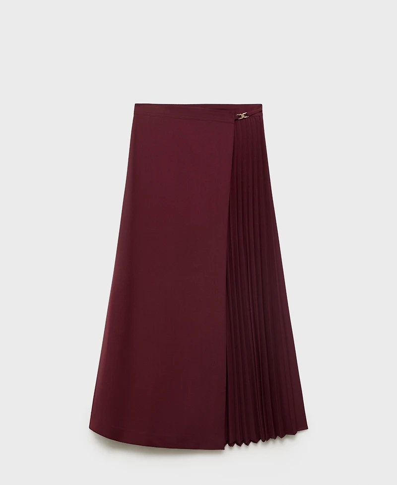 Mango Women's Pleated Crossover Skirt
