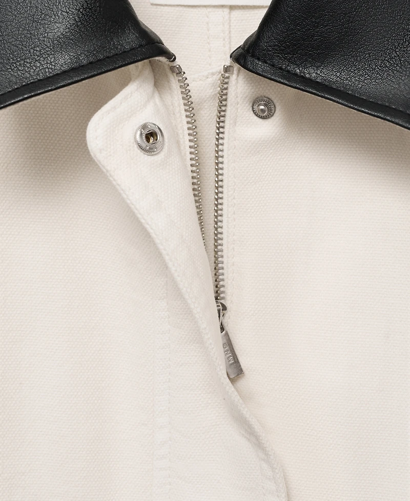 Mango Women's Contrasting Collar Denim Jacket