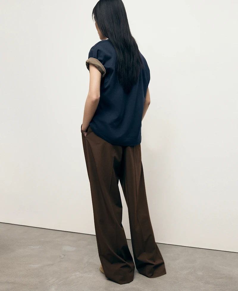 Mango Women's Low-Rise Wide-Leg Pants