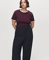 Mango Women's Low-Rise Wide-Leg Pants