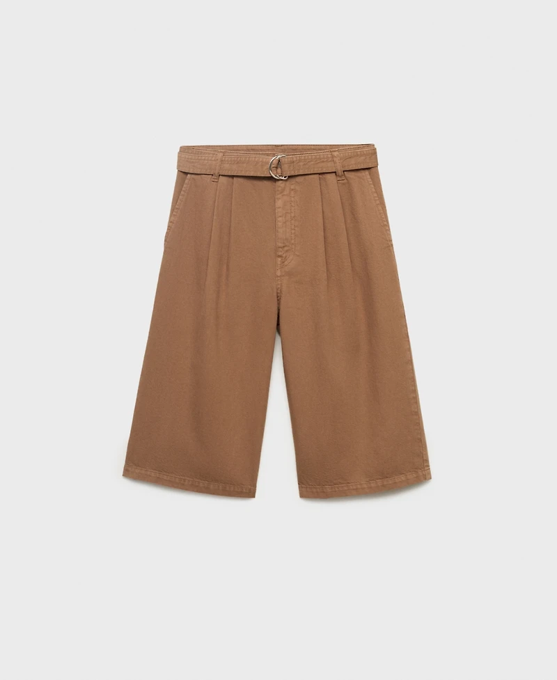 Mango Women's Belted Denim Jorts