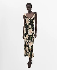 Mango Women's Ruffle Detail Floral-Print Dress