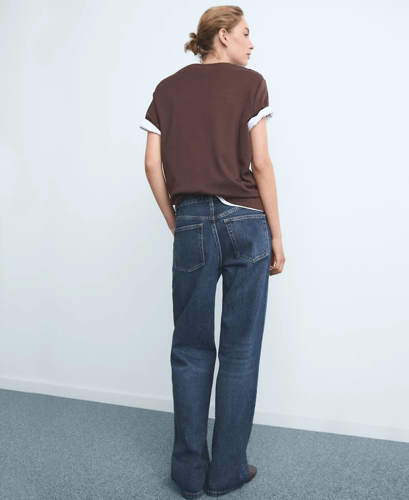 Mango Women's Miami Medium-Rise Straight-Fit Jeans