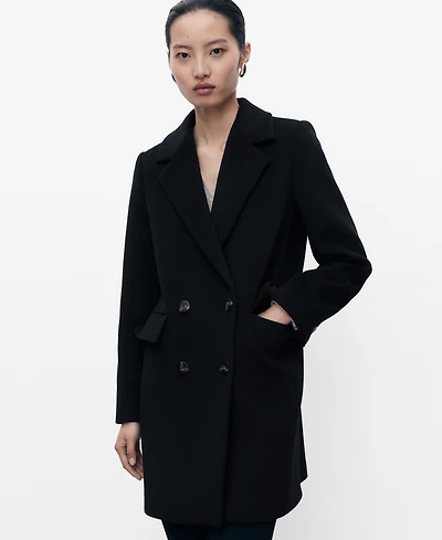 Mango Women's Double-Breasted Wool Blend Coat