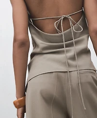 Mango Women's Asymmetrical Open-Back Top