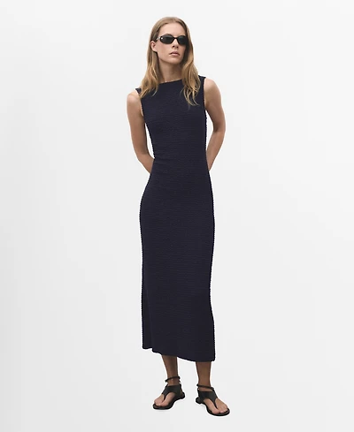 Mango Women's Fitted Textured Dress