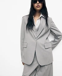 Mango Women's Pinstripe Suit Jacket
