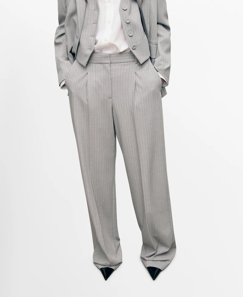Mango Women's Pinstripe Suit Pants