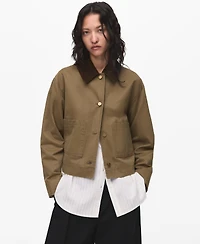 Mango Women's Corduroy Collar Denim Jacket