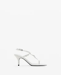 Mango Women's Buckles Leather Heeled Sandals