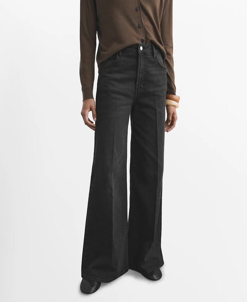 Mango Women's High-Waisted Wide-Leg Jeans