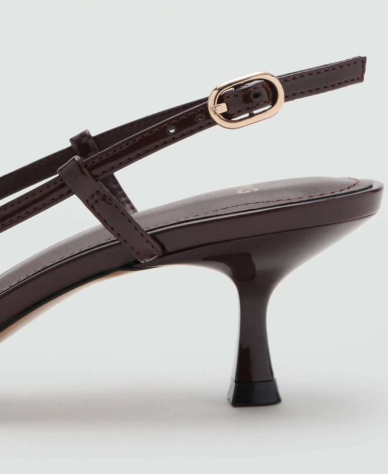 Mango Women's Kitten-Heel Patent Leather Shoes