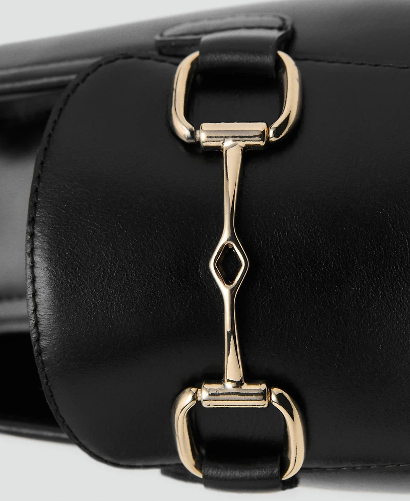 Mango Women's Buckle Leather Moccasins