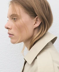 Mango Women's Double-Breasted Cropped Trench Coat