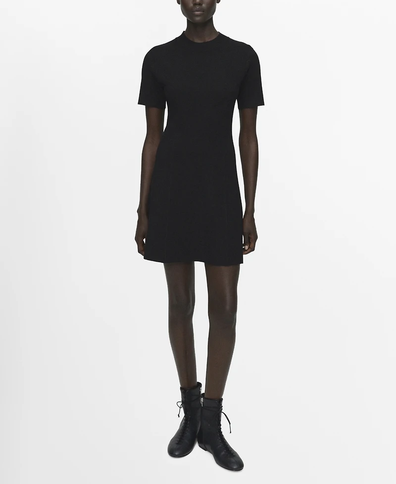 Mango Women's Fine-Knit Flared Dress