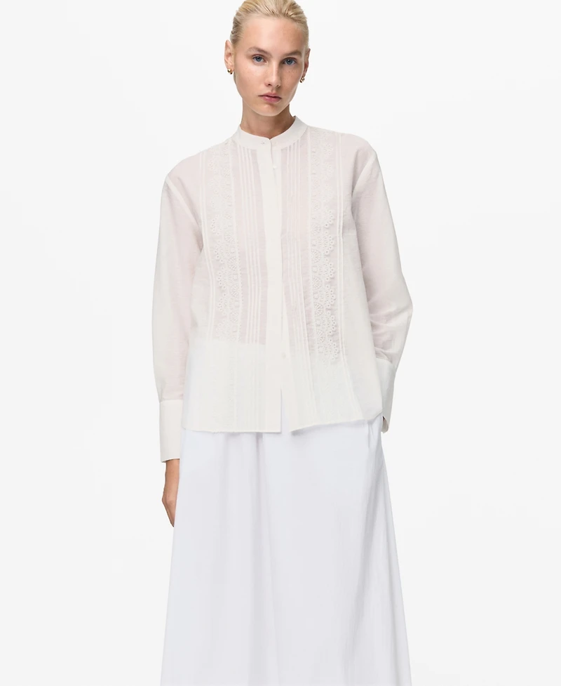 Mango Women's Lace Details Blouse