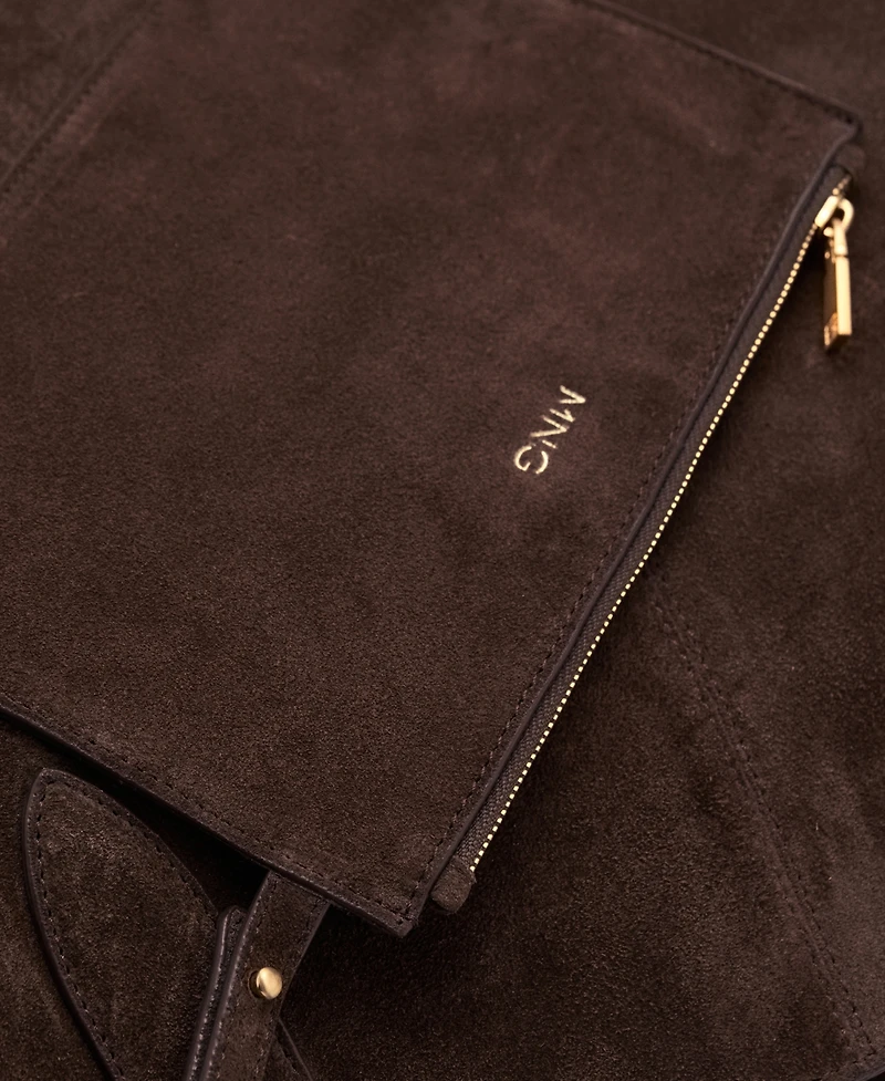 Mango Women's Suede Shopper Bag