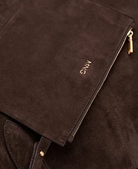 Mango Women's Suede Shopper Bag