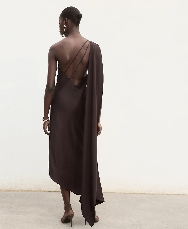 Mango Women's Asymmetrical Satin Dress