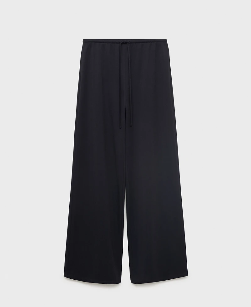 Mango Women's Elasticated Waist Wide-Leg Pants
