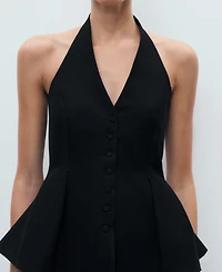 Mango Women's Halter-Neck Peplum Vest