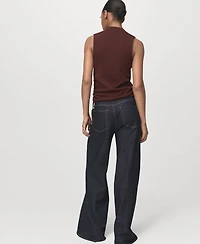 Mango Women's Ruched Knitted Top