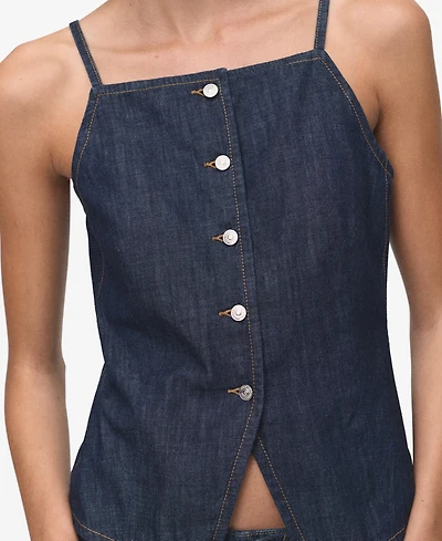 Mango Women's Buttoned Denim Top