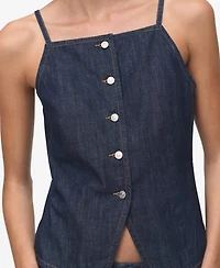 Mango Women's Buttoned Denim Top