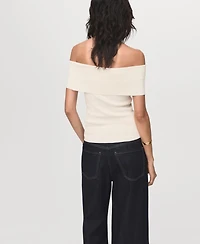 Mango Women's Strapless Knitted Top