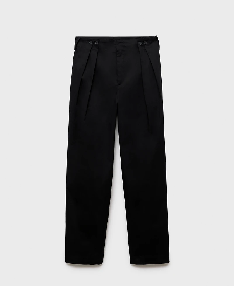 Mango Women's Buttons Cotton Pants