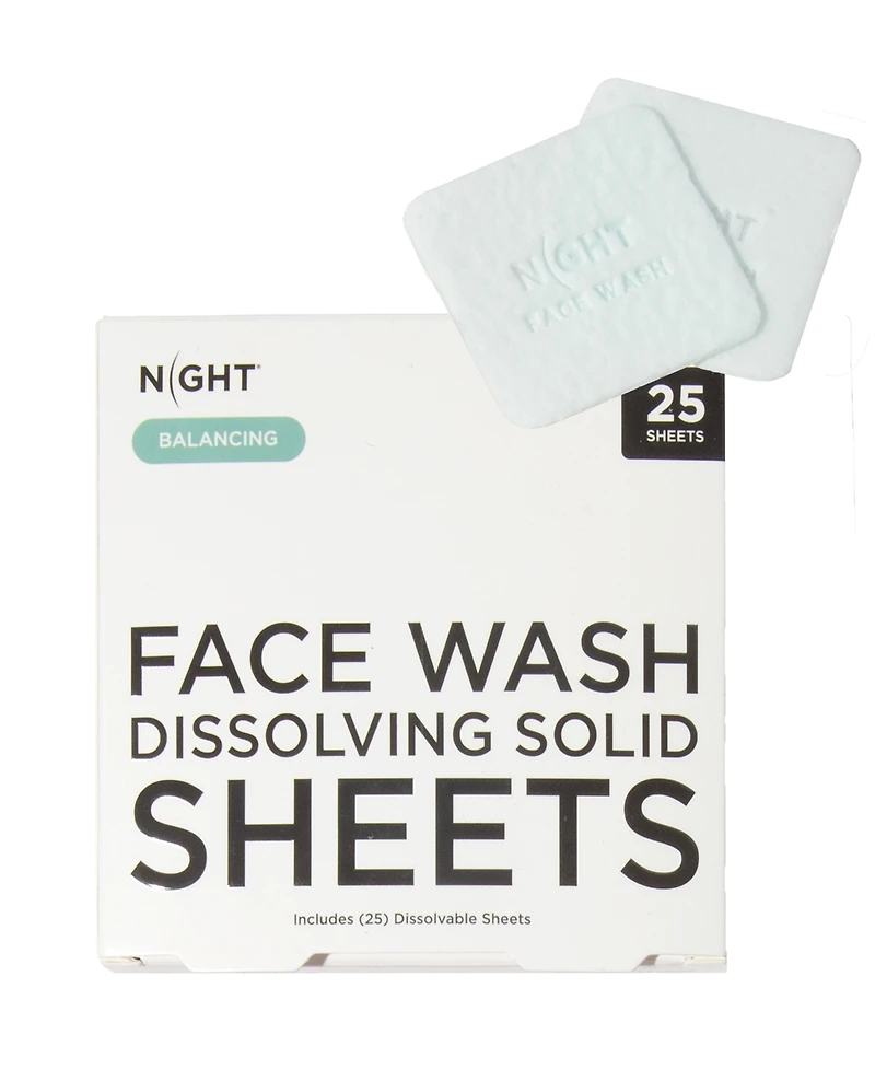 Mess Free Face Wash Sheets, Instantly Dissolves, 25 Washes