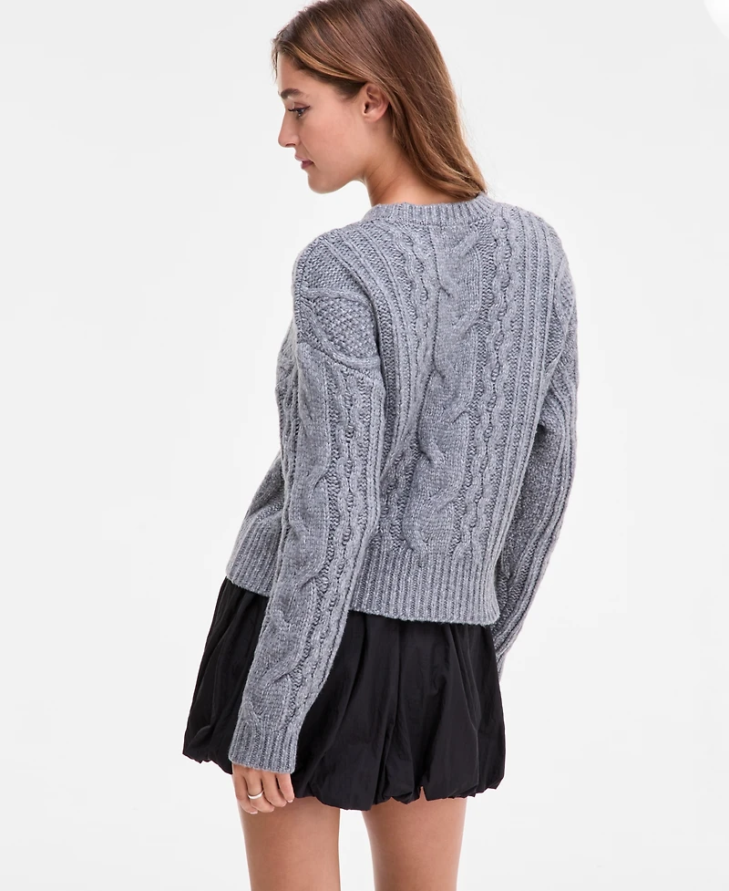 Bar Iii Women's Cropped Cable-Knit Sweater