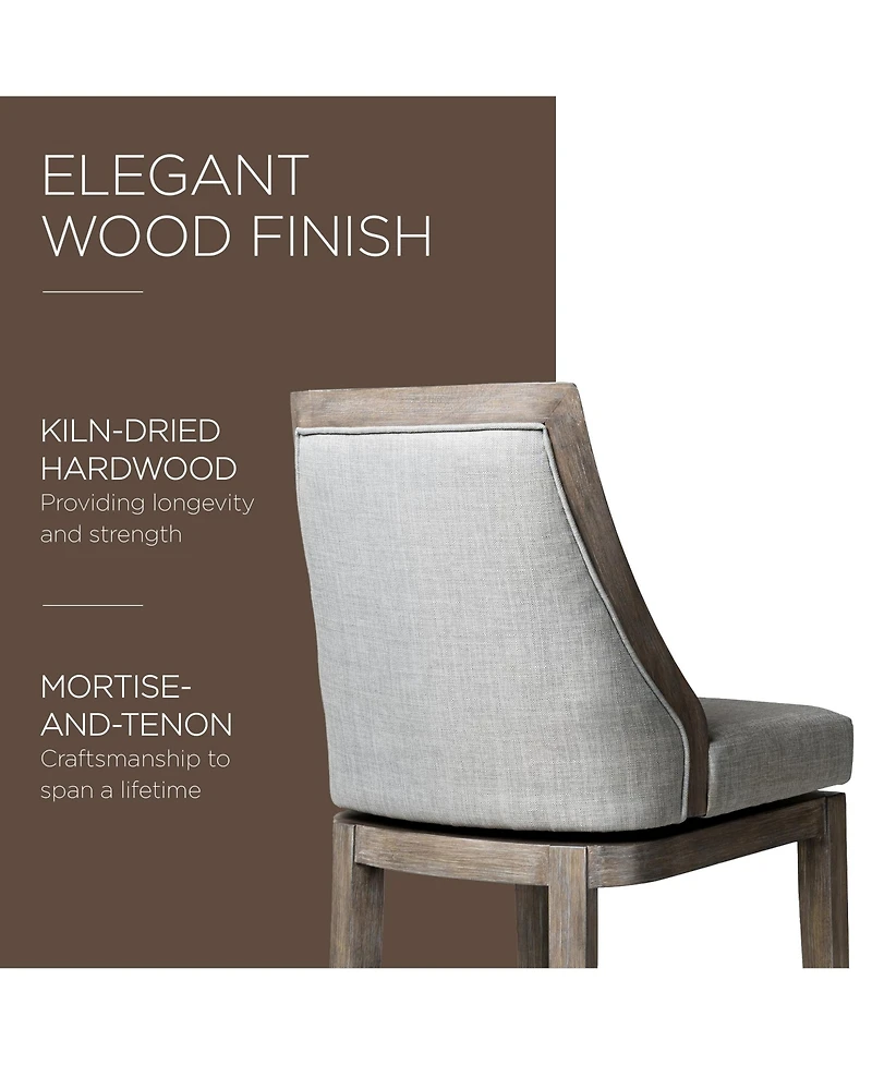 Maven Lane Vienna Counter Stool in Reclaimed Oak Finish, Ash Grey, Set of 2